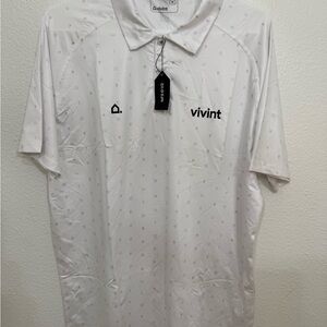 Vivint Polo Short Sleeve Shirt White INFS Golf Mens Size M Official New NWT